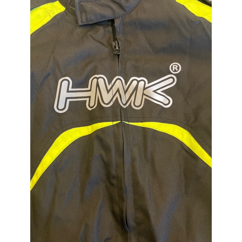 HWK Motorsports Motorcycle Jacket Mens XL Black Yellow Air Flow System Gear